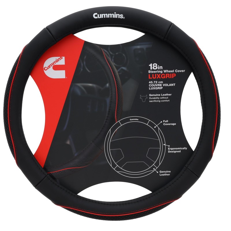 Cummins CMN35392 Navigator 18-Inch Steering Wheel Cover Leather Semi Truck