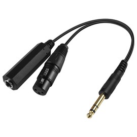 GELRHONR 6.35 mm 1/4 Inch TRS Splitter Cable, Stereo 6.35 mm 1/4 Male to 3-Pin XLR Balanced Mic Cable Adapter for Speakers, Condenser, Mic, Guitar, Mixer, AMP-15 cm (XLR Female)