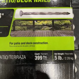 Grip-Rite Grip rite 12D 3-1/4" Galvanized Exterior Spiral Shank Deck Patio Nails  5lb 399p