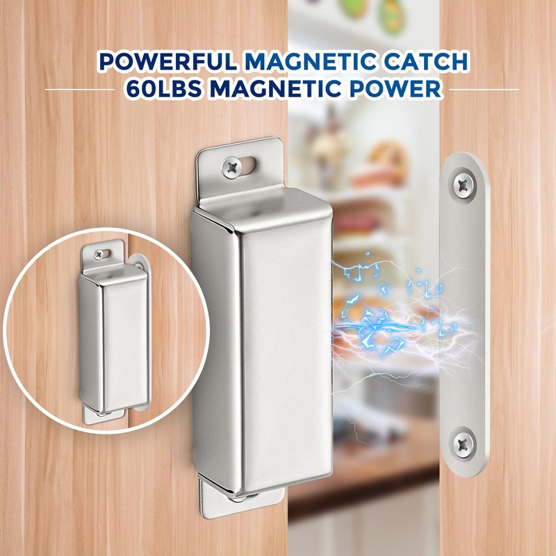 Ravinte Cabinet Door Magnets, 60lbs Strong Magnetic Door Catch, Heavy