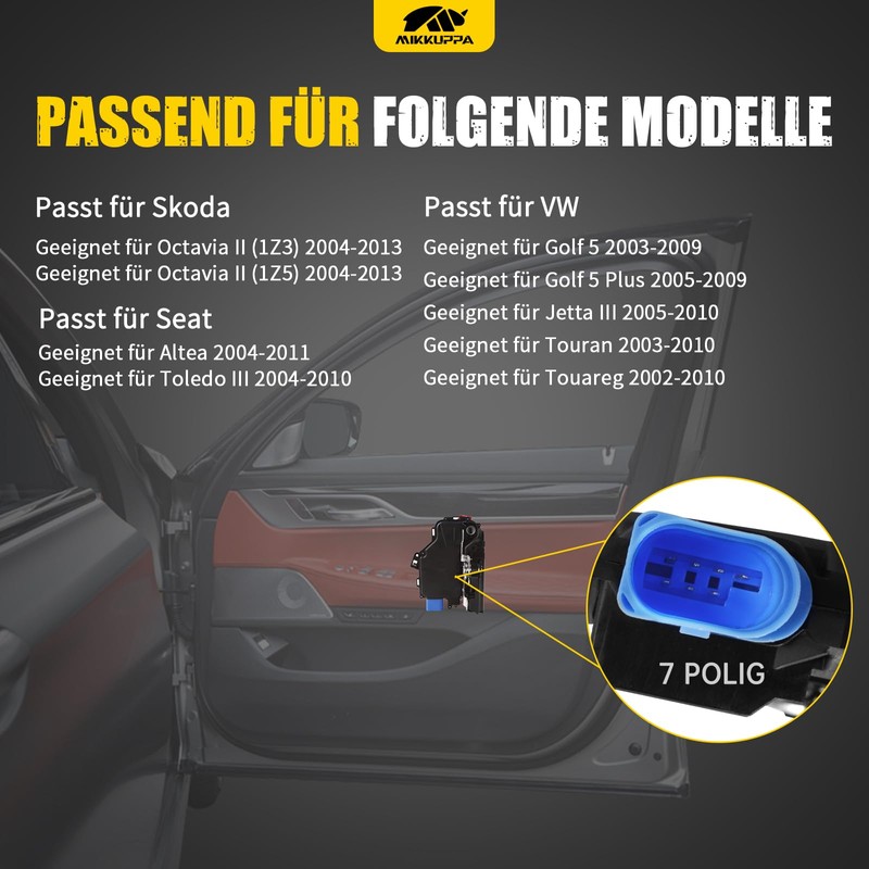 MIKKUPPA Door Lock Rear Right Suitable for Golf 5 Touran