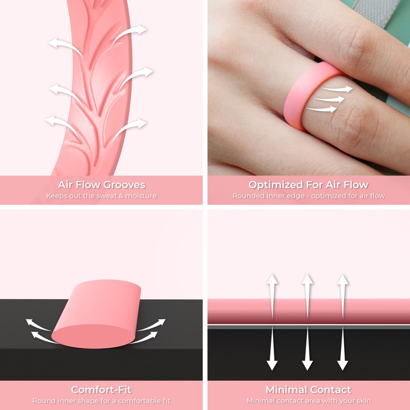 ThunderFit - Alianzas de boda de silicona para mujer, diseño