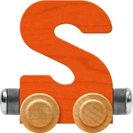 Maple Landmark NameTrains Bright Letter Car S - Made in USA (Orange)