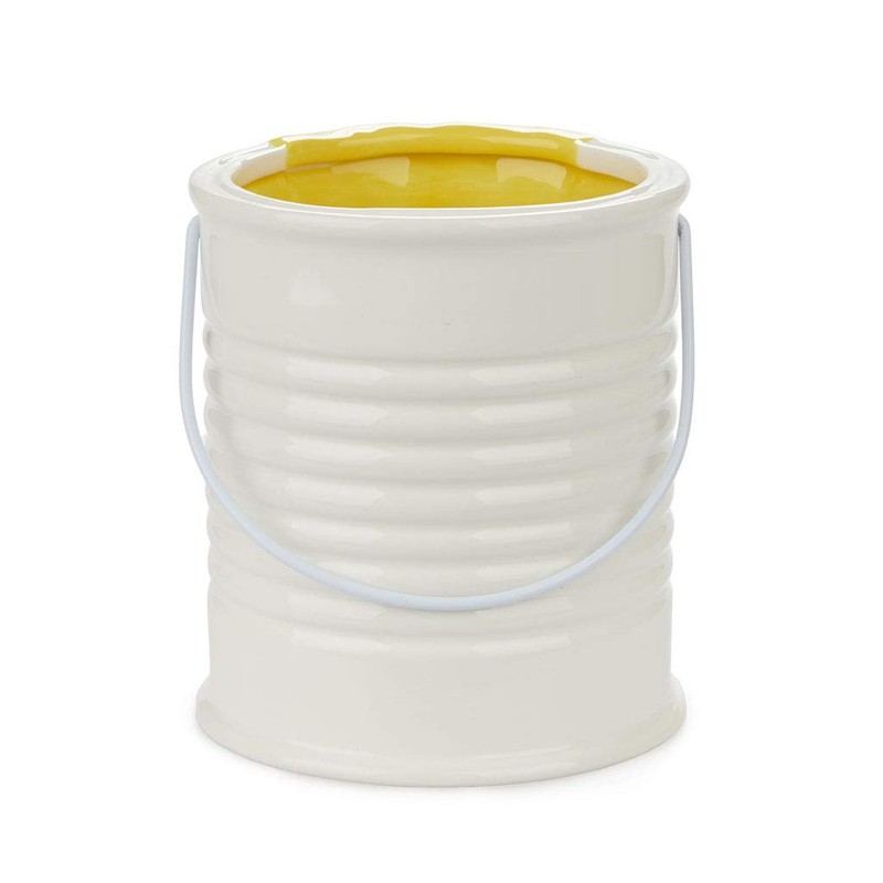 balvi Decorative Pot Painty Yellow and White Colour Decorative Bowl