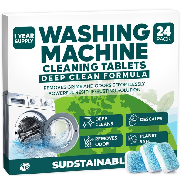 Sudstainables Washing Machine Cleaner Tablets (24-Pack) C Deep Clean for
