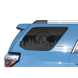 Tactical Decals - State of Colorado Forest Design Flag Decals for Toyota 4Runner - in Matte Black for side windows - TF17A