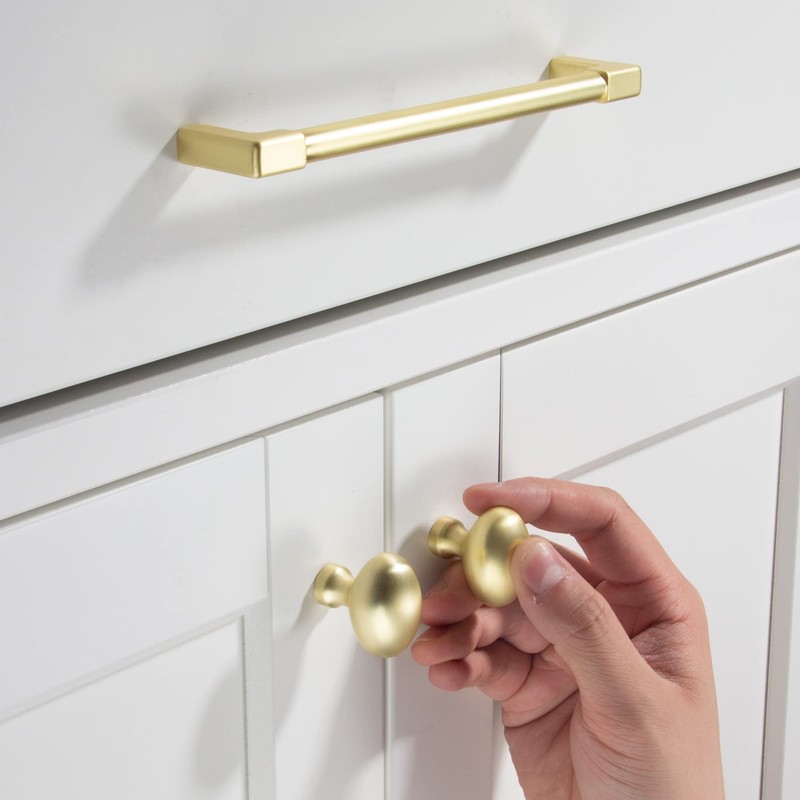 TUNNY 10 Pack Classic Solid Cabinet Handles-6.3"/160mm Screw Spacing Brushed