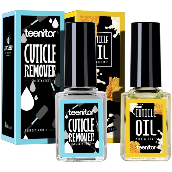 Teenitor Cuticle Care kit with Cuticle Remover and Cuticle Oil, Cuticle Softner and Cuticle Revitalizing Oil, Cuticle Remover Oil