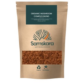 BIO Pilzpulver Komplex (Reishi, Chaga, Shiitake, Maitake, Malena de Leon, Cordyceps militaris und weißer Pilz) | Samskara | reich an Vitaminen und Mineralstoffen | (100 g x 1 Pack)