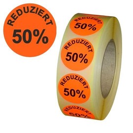 Reduced 50% Action Labels Diameter 30 mm Bright Red Pack of 5,000
