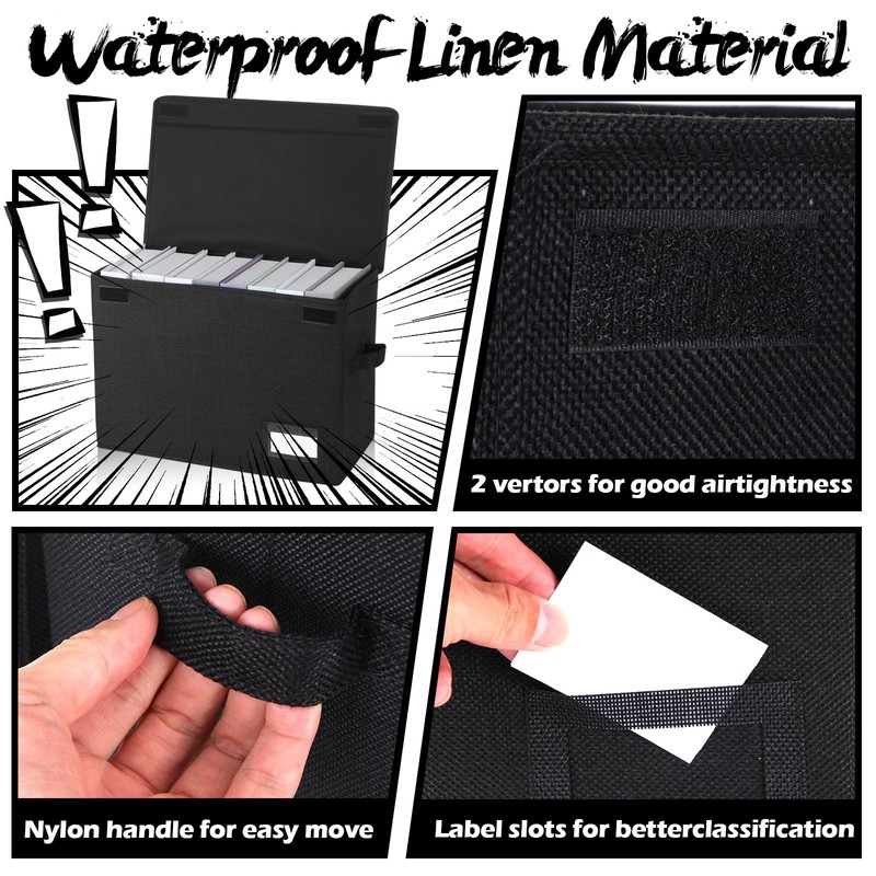 Chuangdi 6 Pcs Comic Book Storage Boxes, Collapsible Comic Short