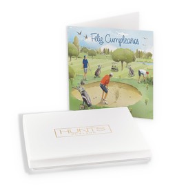 Hunts England - Luxury Boxed Spanish Birthday Card For Men - Golf Birthday - Milo's - Spanish Language Golf Birthday Card - Men's Spanish Birthday Card - Feliz Cumpleaños - Card In Keepsake Box