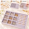 Velvet Jewelry Organizer Tray for Jewelry Storage – 6 Grid,