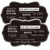 Do Not Flush Rules Sign for Bathroom,2Pack RAMIEYOO Designer Septic