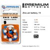 Premium Batteries Size 13, PR48, P13, ZA13 1.45V Zinc Air