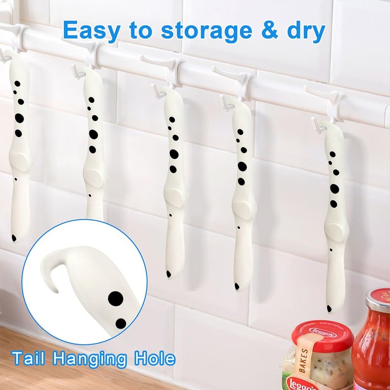 LOMILD Dalmatian Silicone Jar Spatula, Slanted Head Scraper & Jam