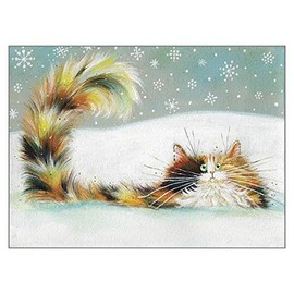 Tortie in Snow – One of Our Glorious, Glossy Cat ‘Blue Eyes’ Funny Greeting Christmas Card Range by Kim Haskins