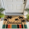 Front Door Mat Outside Entrance 24x36 Welcome Doormat Coconut Tree