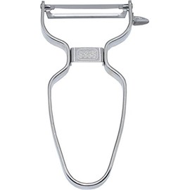 Pelador de verduras de The Kosher Cook - Cuchilla suiza de acero al carbono ultra afilada, mango ergonómico de acero inoxidable, herramientas de cocina codificadas por colores