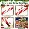 GLUUFLOWER 24 Pack Solar-Powered 22'' Christmas Candy Cane Lights, Waterproof