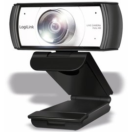 LogiLink UA0377 - Conference HD USB Webcam, 120° Ultra Wide Angle Lens, Dual Microphone with Noise Reduction, Manual Focus, for Video Conferencing & Live Streaming, Black