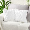 White Boho Pillow Covers 18x18in HADEEONG Set of 2 Faux