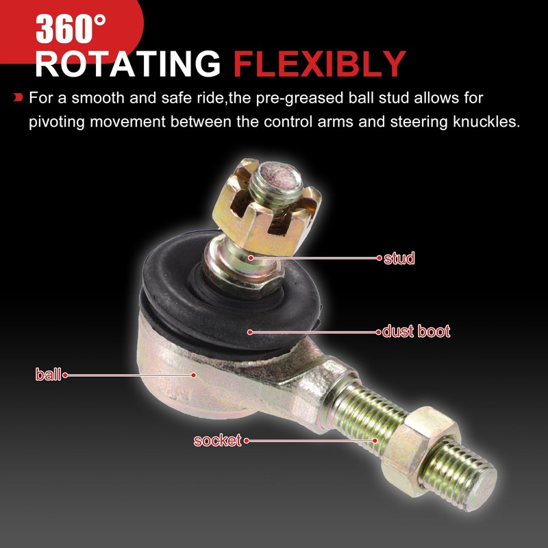 A ABSOPRO M10 x 1.25 Left Thread Right Ball Joint