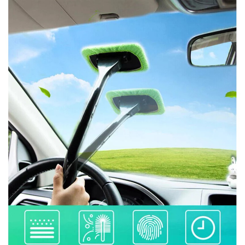 Battery Connection 3 Pack Window Windshield Cleaning Tool Microfiber Car