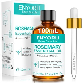 ENYORLI Rosemary Oil 100 ml 100% Natural Steam Distilled for Hair Growth Care, Skin Care, Aromatherapy, Massage & Scented Candles, with Pipette
