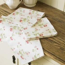 4 Charlotte Rose 100% Cotton Floral Napkins, Exclusive Laura's Beau Design from Our Late 1800 Early 1900 Design.