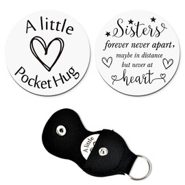Pocket Hug Token Keychain for Sister Long Distance Relationship Gifts for Her Little Big Sister Graduation Birthday Keychain Gifts from Sister Car Key Chains for Women Keychain Accessories for Girls