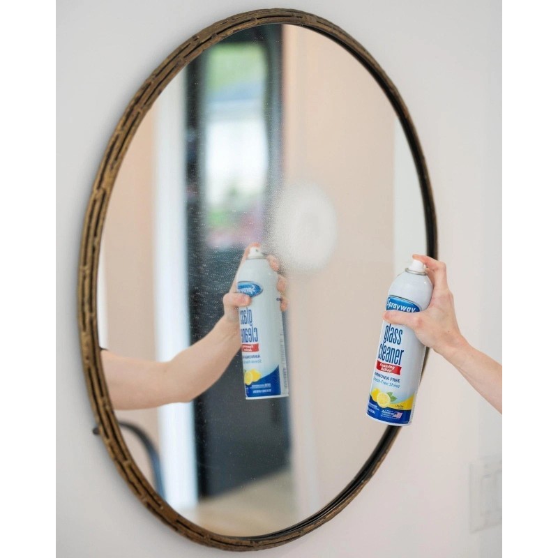Sprayway Glass Cleaner Lemon Scent Foaming Aerosol Spray, 19oz, Pack