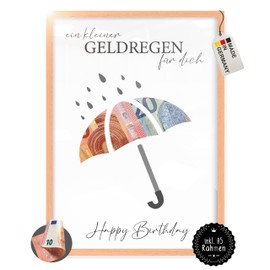 myDreamwork - Rain of Money - Birthday Money Gift - Money Gift for Birthday - Ideas for Money Gifts - Gift Wrapping Birthday (A5) [Picture Frame Natural]