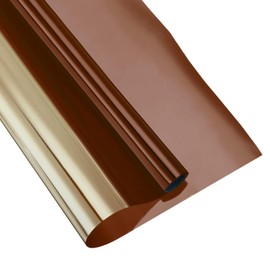 MECCANIXITY Window Privacy Film, One Way Daytime Privacy Heat Control Blocking Static Cling Window Tint for Home Office, Brown, 17.7x39.4 Inch