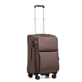 Hanke Softside Expandable 20 Inch Carry On Luggage with Wheels Airline Approved, TSA Luggage Lightweight Rolling Suitcases for Travel Carry On Bag(Coffee)