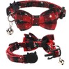 2 Pack/Set Christmas Cat Collar Breakaway with Cute Bow Tie