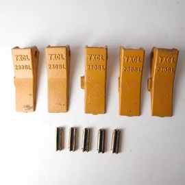 [Pack of 5]230SP Backhoe Bucket Teeth +23P Flex Pins,for Bobcat,for John Deere,for Case,for JCB Skid Steer Loader and Excavator 23 230 Series,OE 23, 230, 230SP, D51750, TF23D