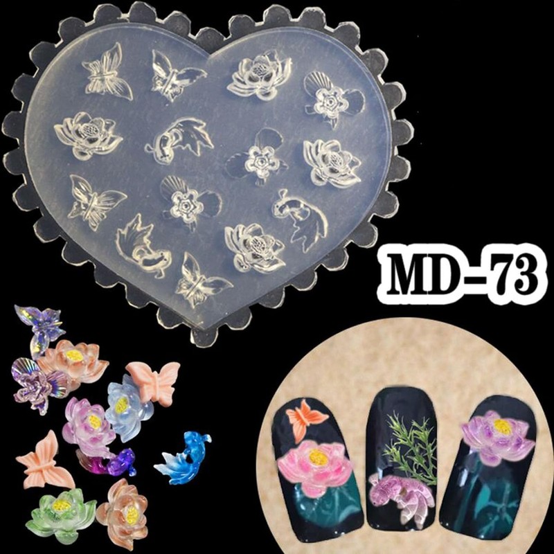 White DIY 3D Silicone Nail Art Decortive Design Mold Nail