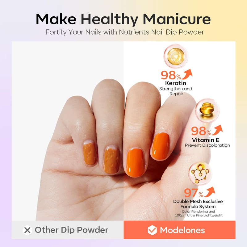 Modelones Dip Powder Nail Kit Starter, 20 Colors Summer Clear