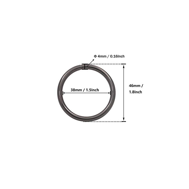 Amanaote Gun Black 1.5" Inner Diameter O Ring Non Welded