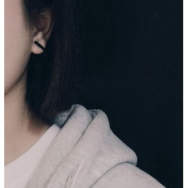 3 Pairs Black Minimalist Bar Design Stud Earrings for Women Men Line Stick Rectangle Bar Stud Earrings