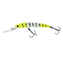 Yo-Zuri Crystal Minnow Deep Diver Walleye Floating Lure, 5 1/4", Chartreuse Tiger