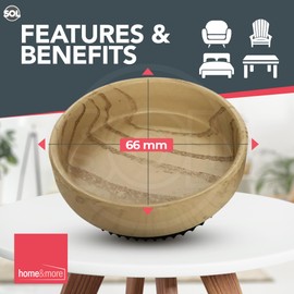 SOL 12pk Rubber Case Castor Cups - Non-Slip Caster Cups to Protect Wooden Floors and Carpets - Furniture Floor Protectors for Chair, Table, and Sofa Legs