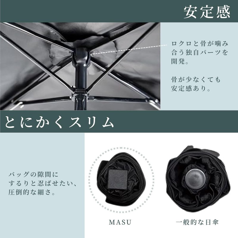 Moonbat Masu Men's Parasol, Sun or Rain, Square Folding Umbrella,