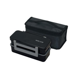 Skater KCPJW13-A Men’s 2-Tier, Large Capacity, 46.6 fl oz (1300 ml), Cold Bag, Chopsticks Included, Mode Line, Black