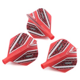 CUESOUL AK4 Flight Heat Transfer Standard Shape Flight, Red Base Color + Silver Black Pattern, Set of 3 (CS-AK4+3-2)