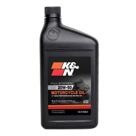 K&N Full Syntheteic Motorcylce/ATV Oil: 20W-50 Synthetic Oil: Premium Engine Protection, 1 qt