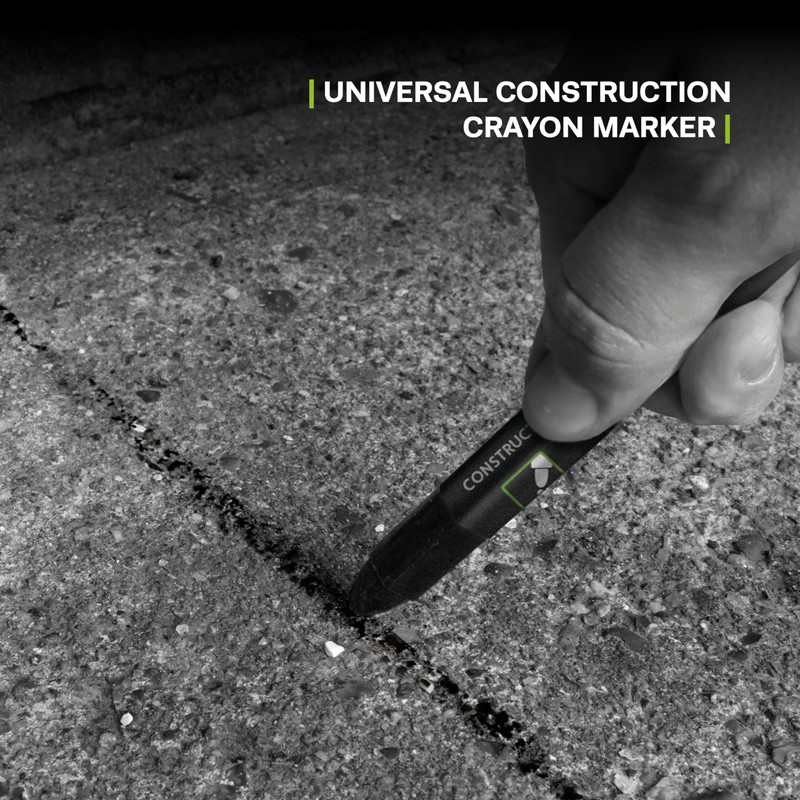 TRACER Construction Lumber Crayon Markers, Pack of 12 - Black.