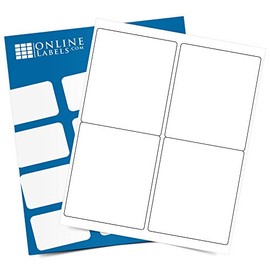 4 x 5 Rectangle Mailing Labels - Permanent, White Matte - Shipping, Wine, Product Labels - Pack of 4,000 Labels, 1,000 Sheets - Inkjet/Laser Printers - Online Labels