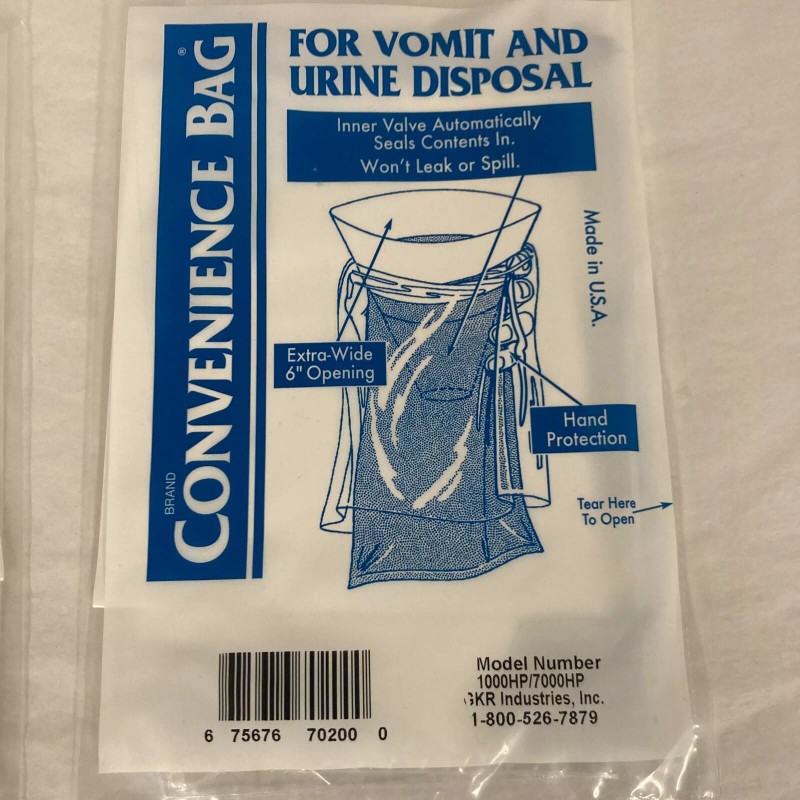 GKR Industries Convenience Emesis Bag Model GKR # 1000/7000 White,